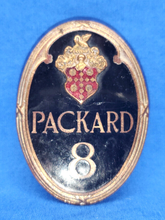 Vintage 1933-1936 Packard Eight Crank Hole Cover Emblem