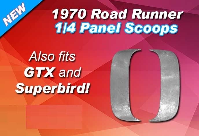 New 1970 Road Runner + 70 GTX 1/4 Quarter Panel Scoop Bezels Plymouth Mopar 