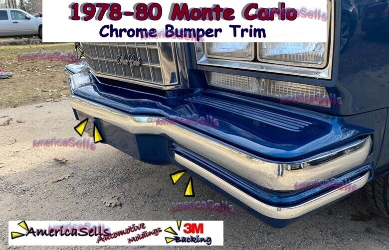 78 79 80 CHEVY MONTE CARLO  Chrome Bumper Trim Molding FRONT & REAR 6 PIECE