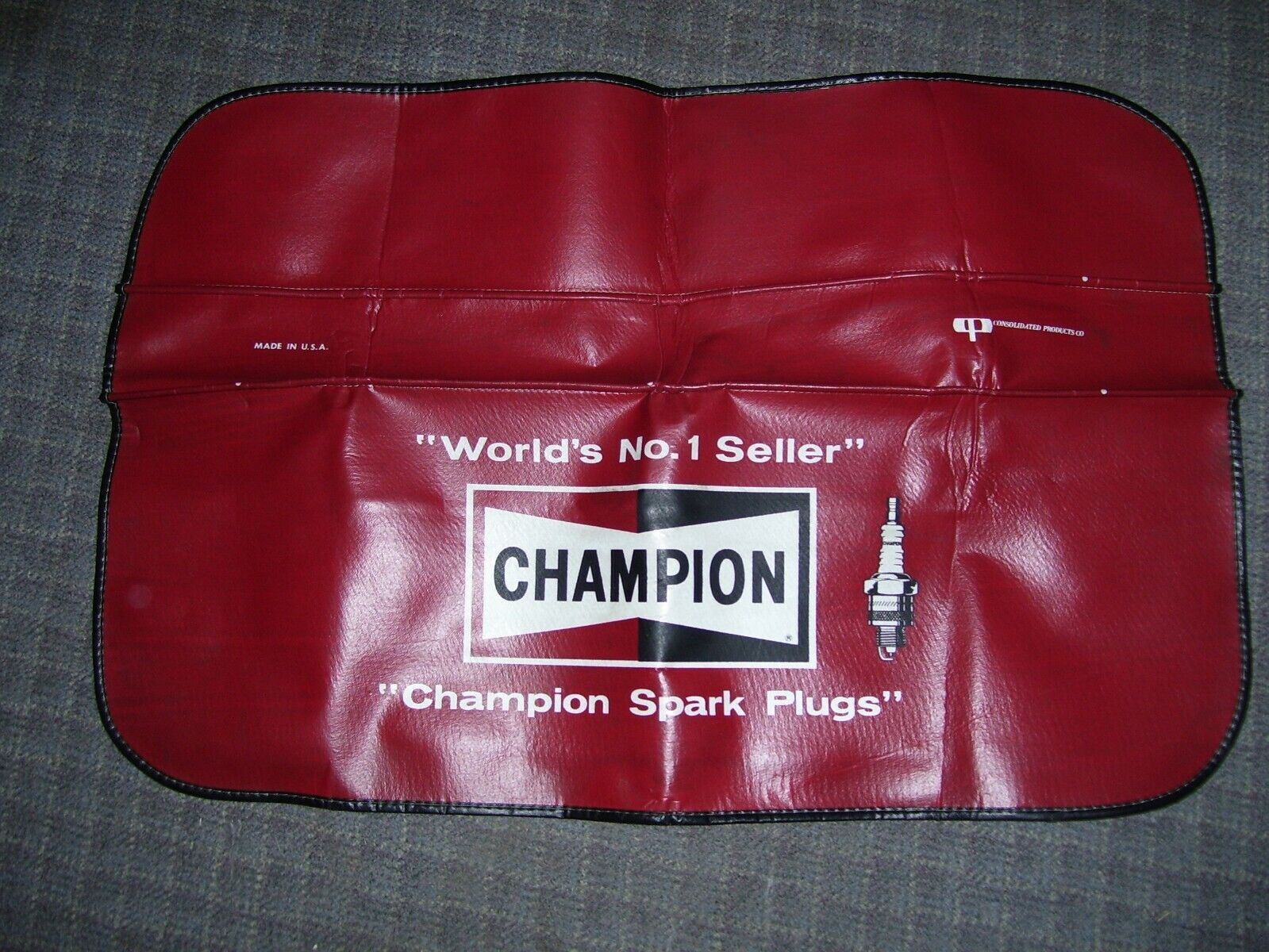Vintage 70s nos Champion Sparkplugs auto fender part service gm show accessory 