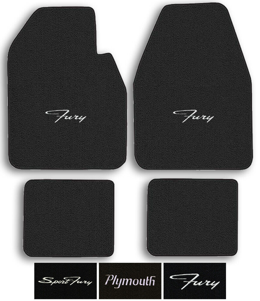 Fury, Sport Fury Custom Logo Loop Carpet Floor Mats - Choose Mat Color And Logo