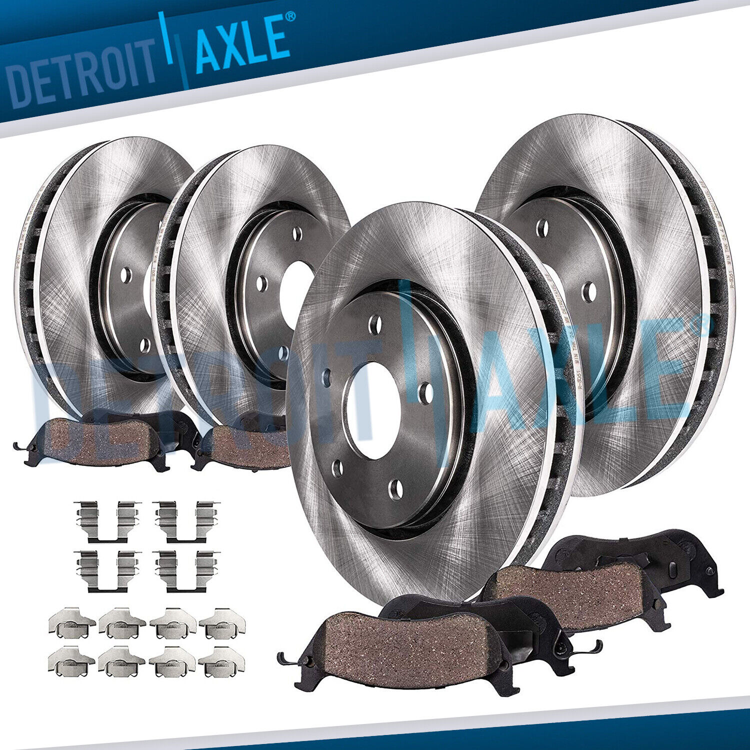 Front & Rear Rotors + Brake Pads for Ford Crown Victoria Mercury Grand Marquis