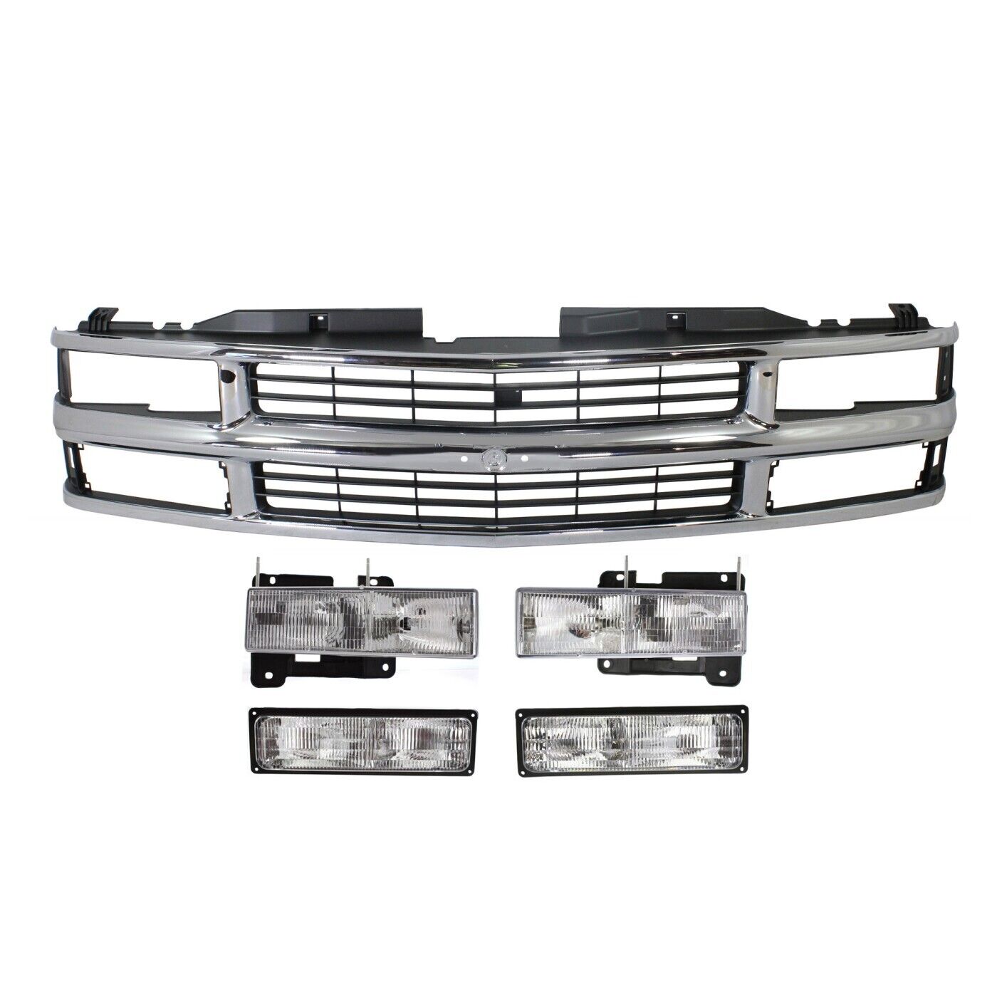 Grille For 1994-99 Chevrolet K1500 94-99 C1500 with Headlamp and Turn Signal Kit