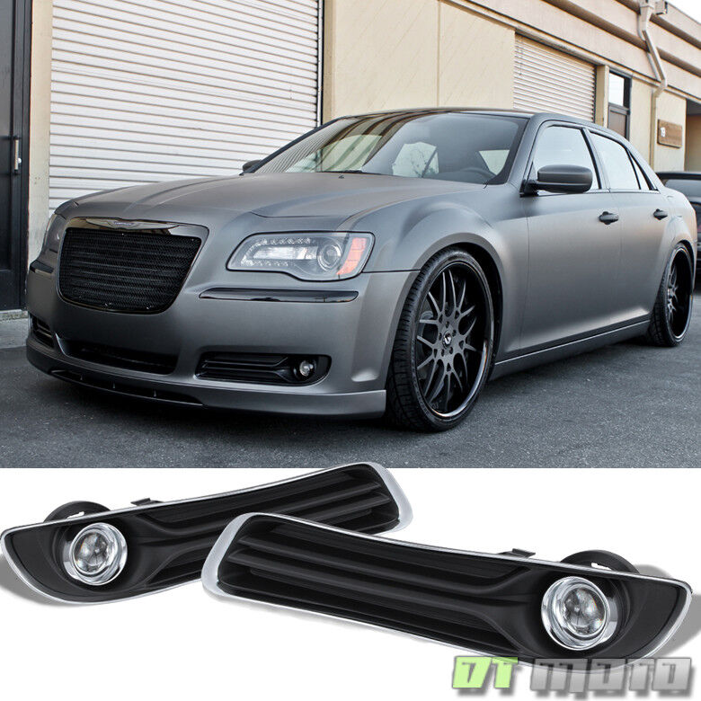 Replacement  2011-2014 Chrysler 300 Bumper Fog Lights Driving Lamps Complete Kit