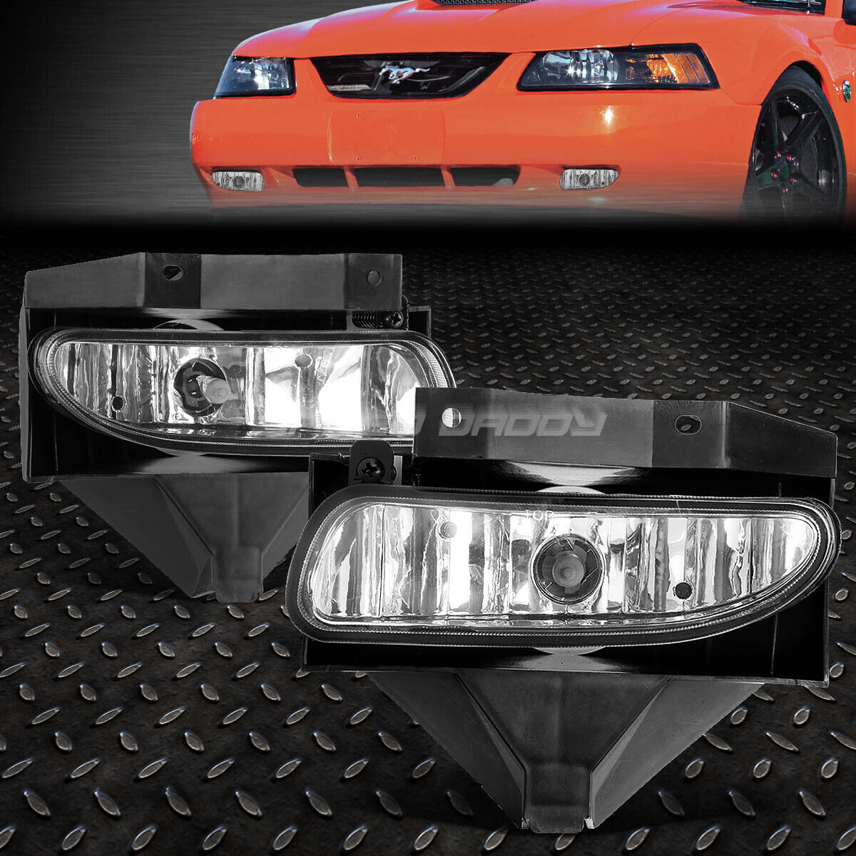 FOR 99-04 FORD MUSTANG GT CLEAR LENS BUMPER DRIVING FOG LIGHT REPLACEMENT LAMPS