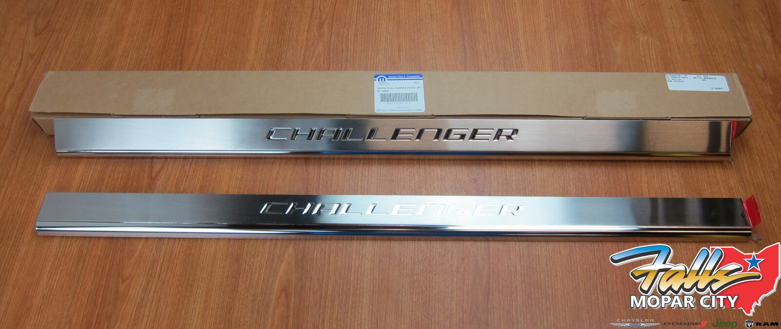 2008-2014 Dodge Challenger Stainless Steel Door Sill Guards Plates Mopar OEM