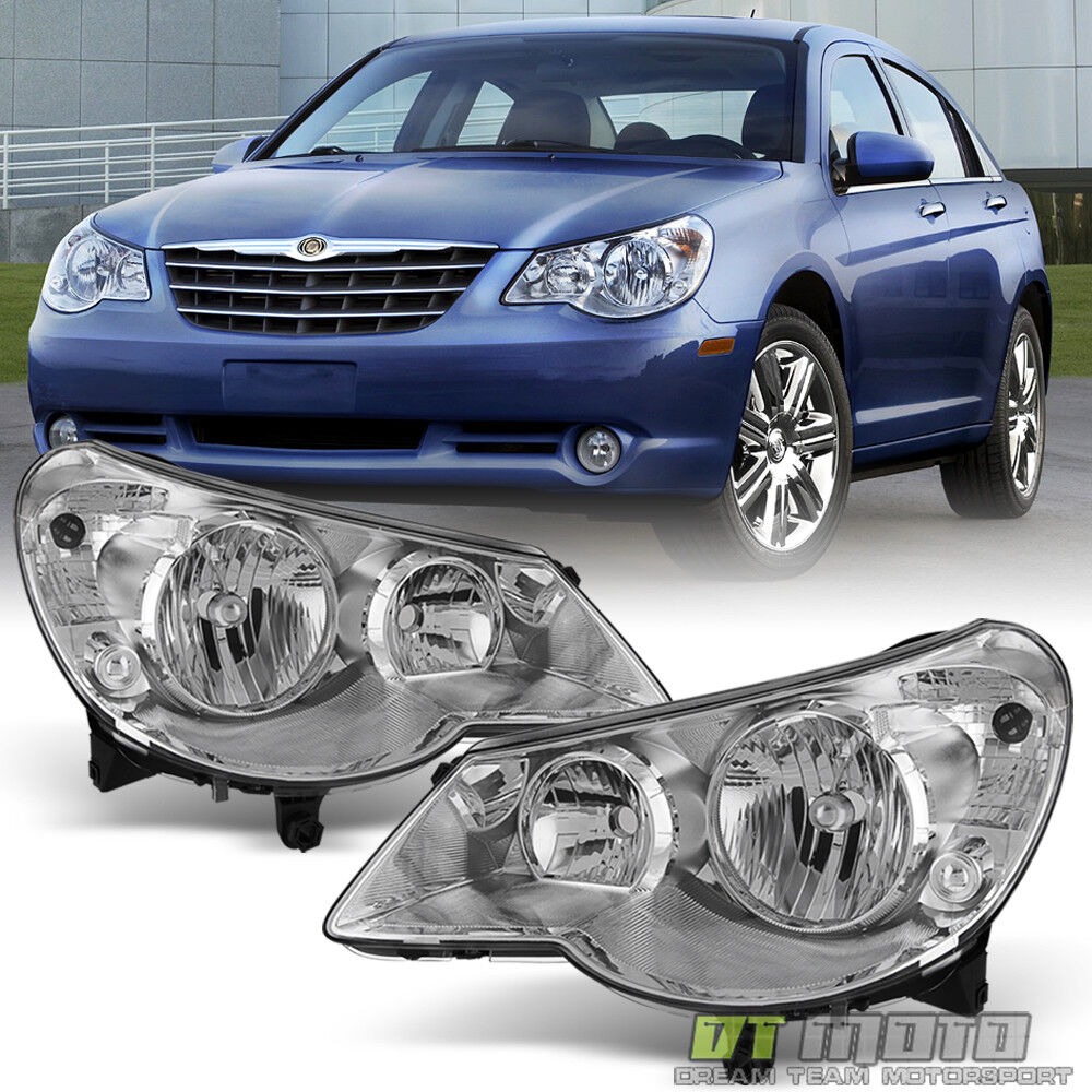 2007-2010 Chrysler Sebring 4Dr Sedan Headlights Headlamps 07-10 Left+Right Pair