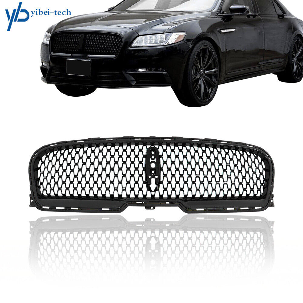 For 2017-2020 Lincoln Continental Grill W/Camera Hole Front Grille Gloss Black