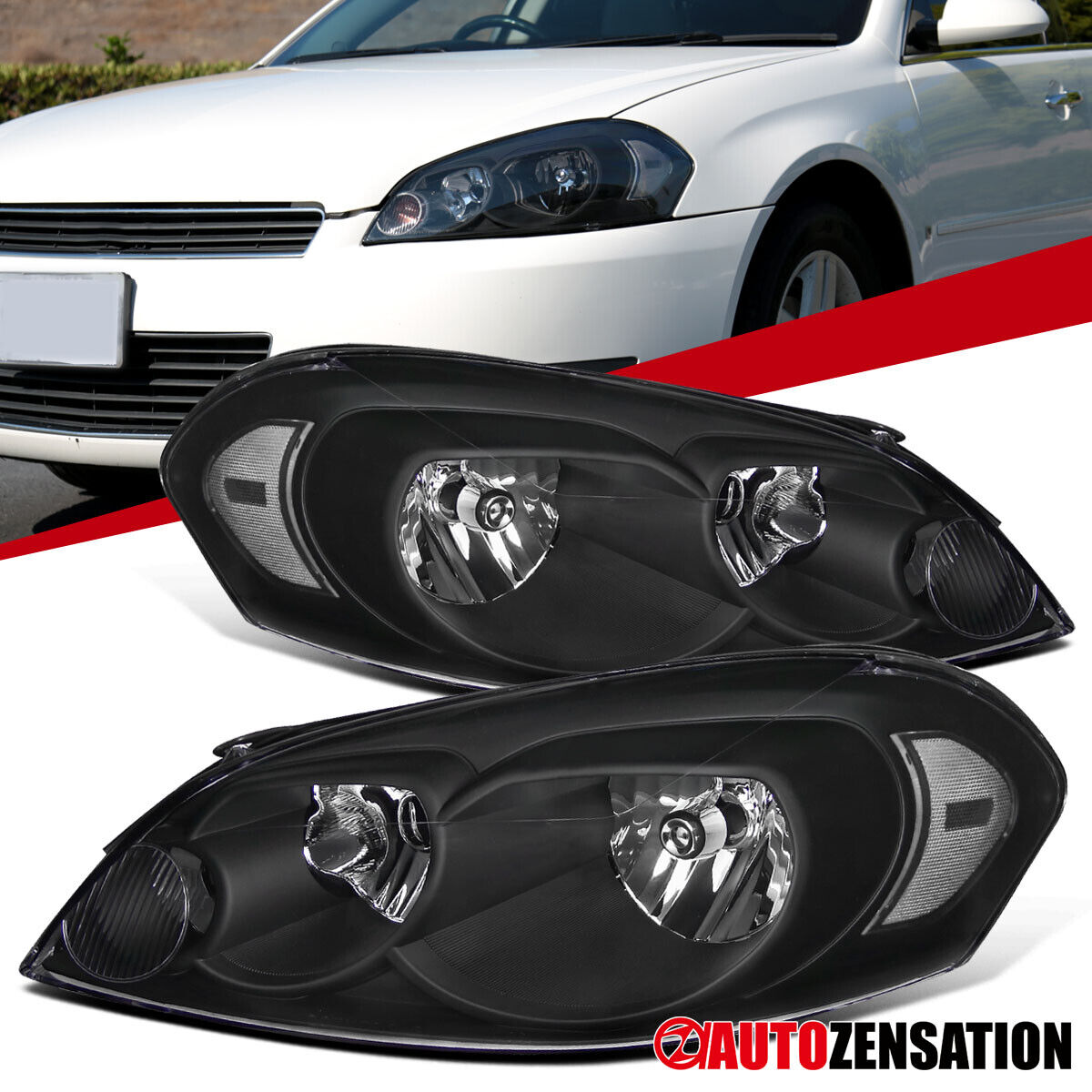 Fit 2006-2013 Chevy Impala 06-07 Monte Carlo Headlights Headlamps Assembly Set