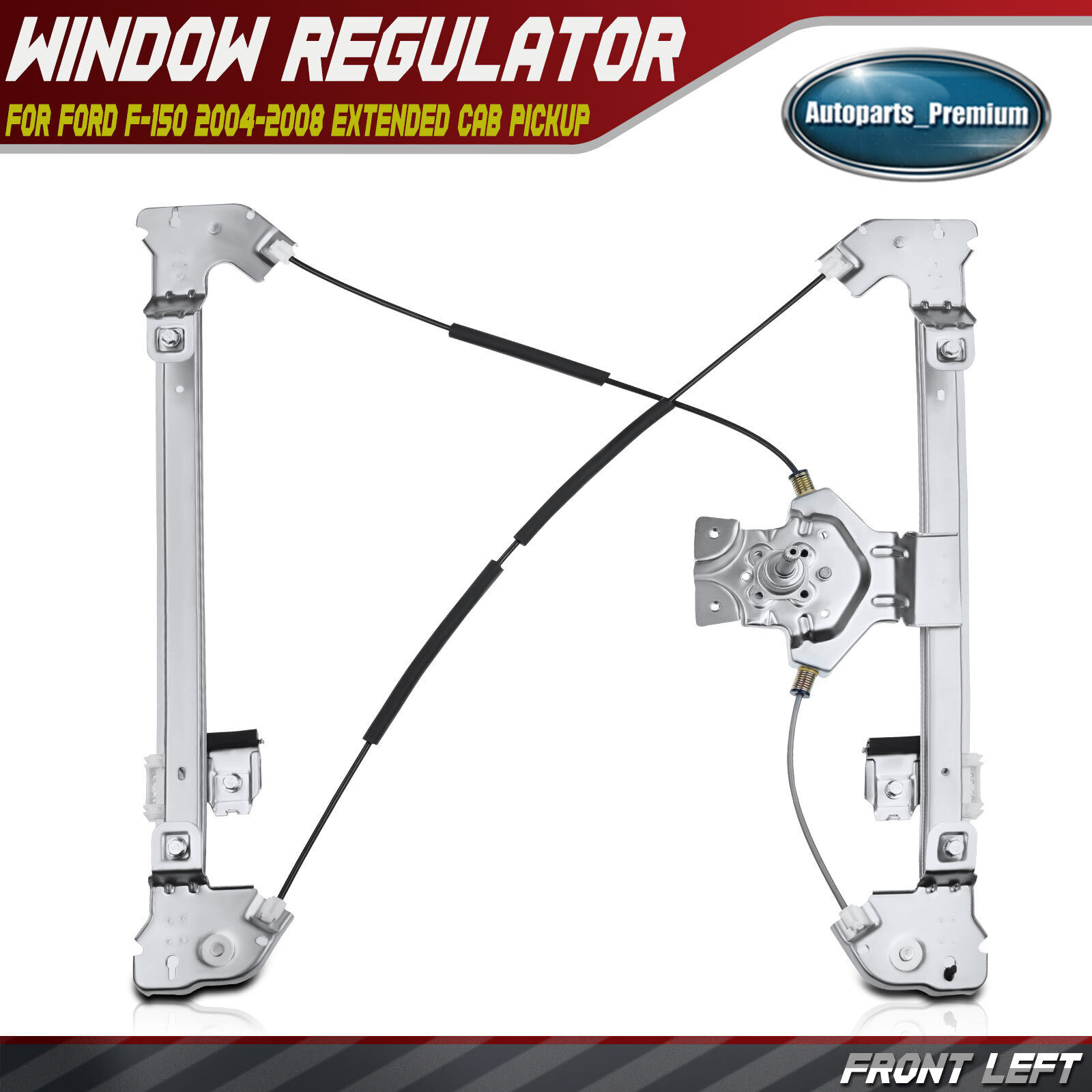 Manual Window Regulator for Ford F-150 2004-2008 Extended Cab Pickup Front Left