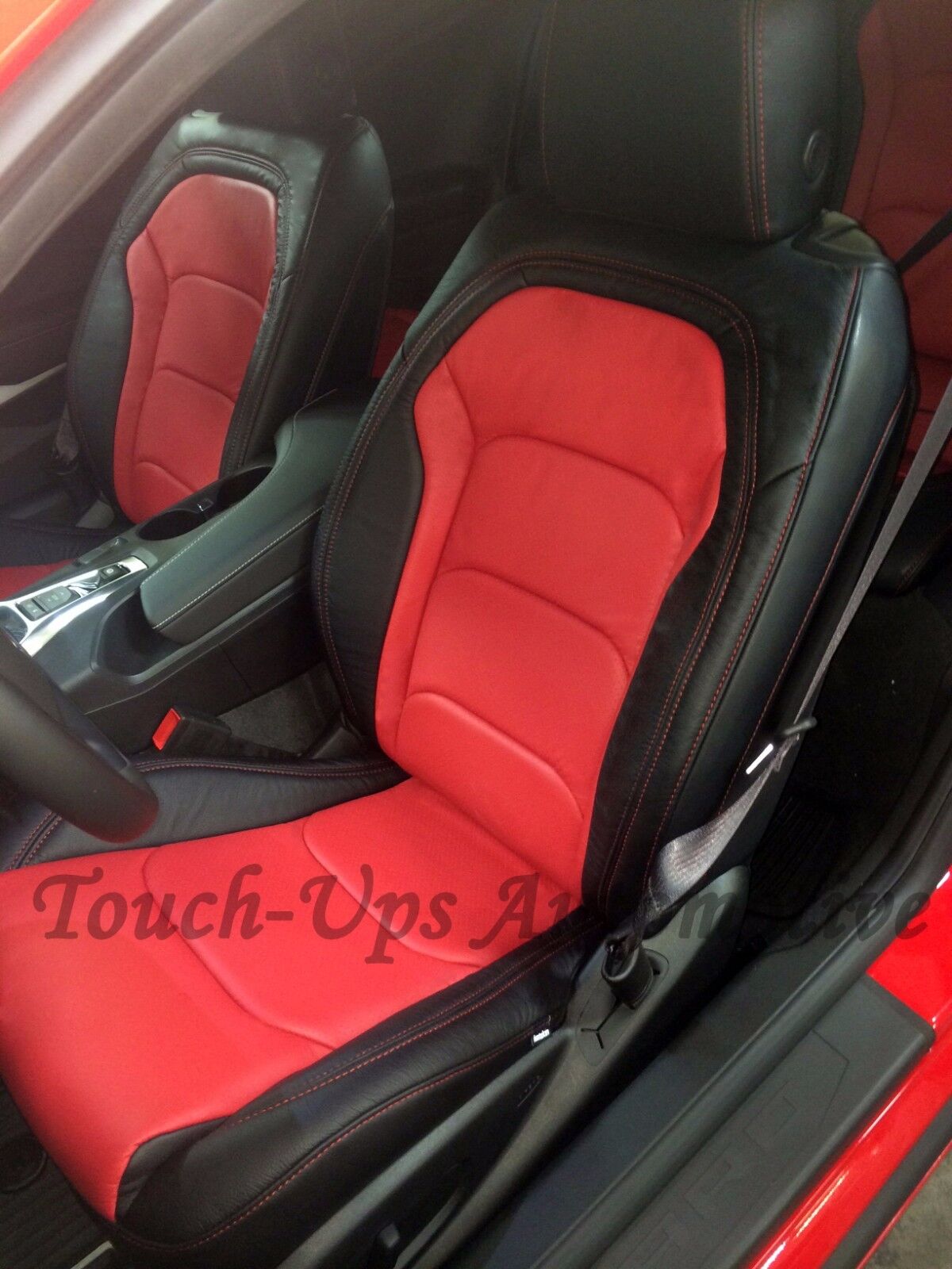 2016-2022 Chevrolet Camaro Coupe LS RS SS Black Red Leather Seat Covers Perfed