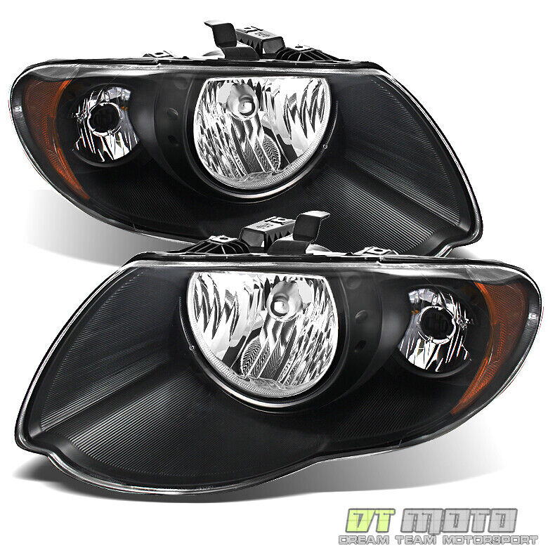 Black 2005-2007 Chrysler Town & Country Headlights Headlamps 05 06 07 Left+right