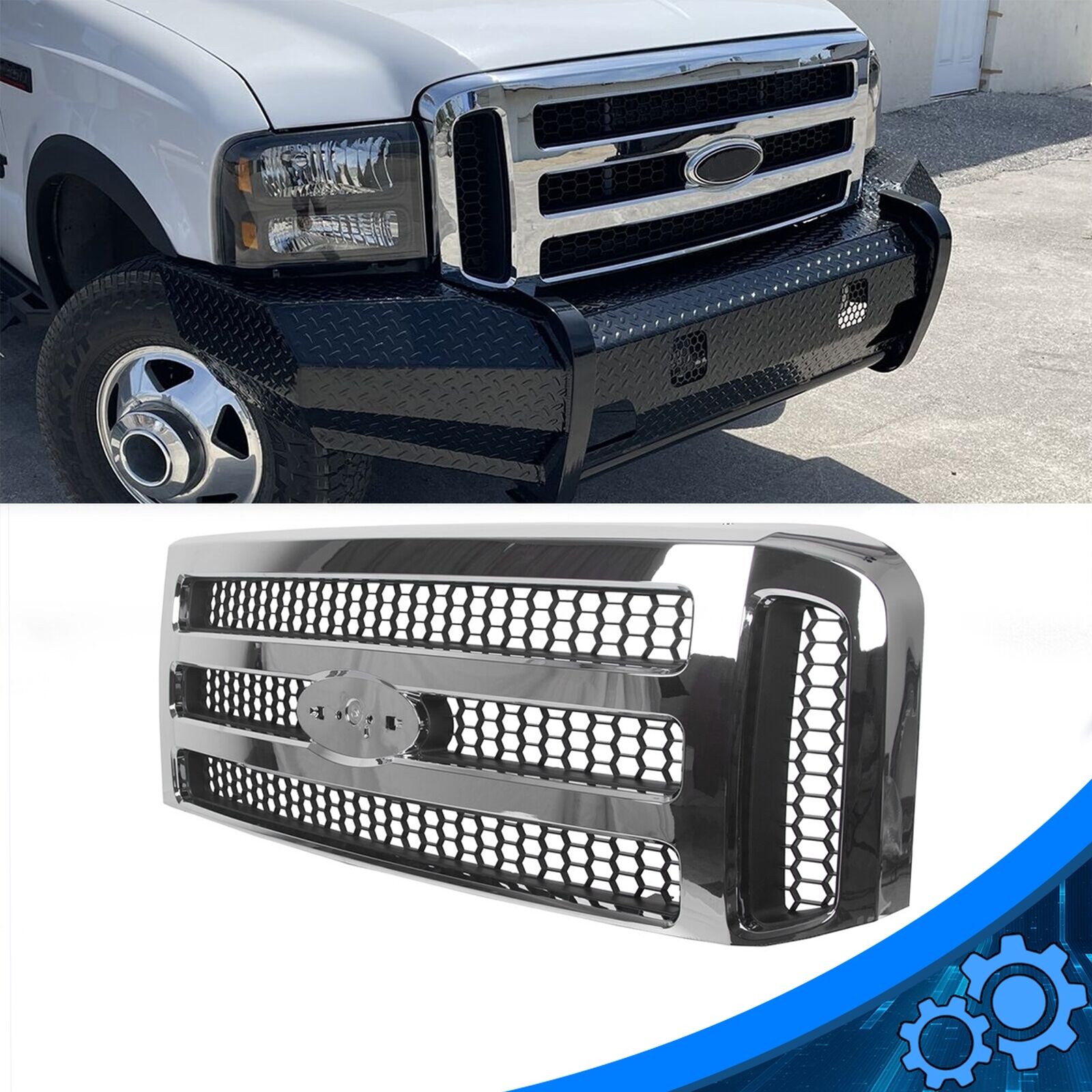 2006 Style For F250 F350 F450 F550 FORD CHROME GRILL CONVERSION FITS 1999-2004