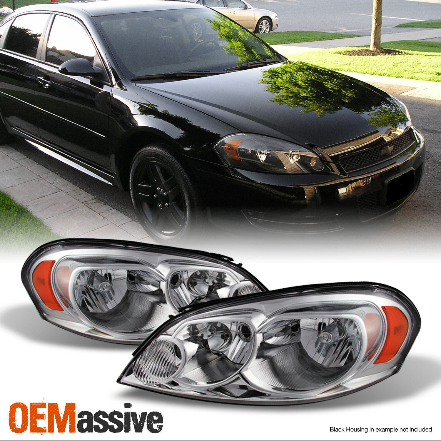 Fit 06-13 Chevy Impala Monte Carlo Headlights Light L+R 2006-2013 Replacement