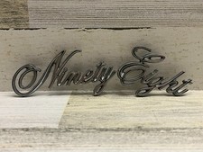 Vintage OEM 1970s Oldsmobile Ninety Eight Script Fender Badge Set picture