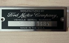 FORD SERIAL NUMBER DATA PLATE MODEL A/B TAG CAR OR TRUCK STAMPED w/ INFORMATION picture