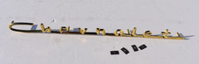 57 1957 Chevy Chevrolet Bel Air V8 Hood Trunk Gold Script Emblem, Attaching Clip picture