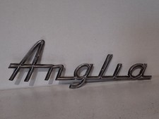 Vintage 1959-1967 Ford Chrome Anglia 105E Rear Boot/Trunk Script Badge Gasser  picture