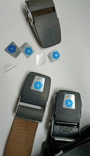 Chrysler Valiant VF VG Kangol Seatbelt Clip Aluminium Inlay. New Reproduction picture