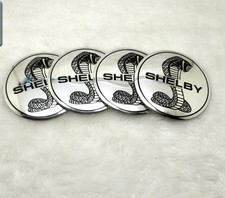4 Ford Mustang Shelby Cobra Snake Silver Emblems Badges Decal Sticker 2.22