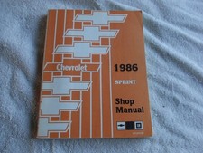 1986 Chevrolet Sprint shop manual original picture
