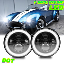 For AC Shelby Cobra 1962-1973 pair 7 inch Round LED Headlights DRL High Low Beam picture