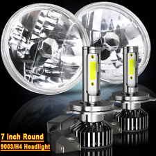 Glass 7 inch Round Crystal clear headlights For Wrangler LJ H2 Fj JK picture