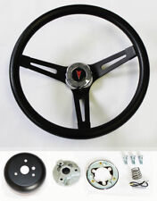 69-93 Pontiac GTO Tempest Firebird LeMans Black on Black Steering Wheel 13 1/2