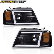 Fit For 2004-2008 Ford F-150 /Lincoln Mark LT LED DRL Projector Black Headlights picture