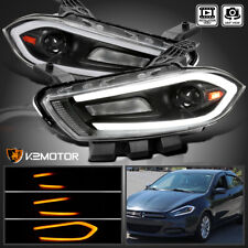Black Fits 2013-2016 Dodge Dart Projector Headlights Switchback LED DRL Signal picture
