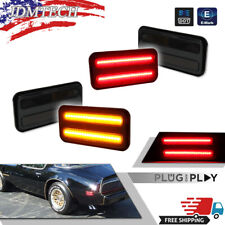 For 70-81 Pontiac Firebird Smoke Lens Front Rear Amber Red LED Side Marker Lamps picture