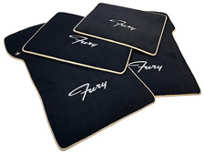 Floor Mats For Plymouth Fury 1957-1968 Black Tailored Carpets With Beige Trim picture