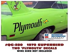 GE-QG-280 1970 PLYMOUTH ROAD RUNNER - SUPERBIRD - QUARTER PANEL - NAME DECAL SET picture