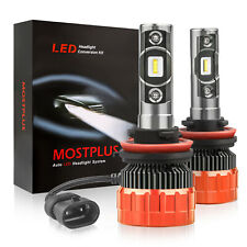 MOSTPLUS 8000LM 80W H11 H9 H8 LED Headlight Bulbs Pair w/ 1860 Chip 6000K White picture