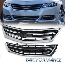 For 2014-2020 Chevrolet Chevy Impala Front Upper&Lower Grille Set Black&Chrome picture