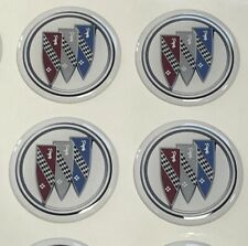 4- Buick Symbol White - Red Center Wheel Emblem 2” Round Vinyl Domes New Style picture