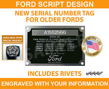 SERIAL NUMBER ID TAG DATA PLATE VINTAGE SCRIPT DESIGN CUSTOM ENGRAVED USA picture