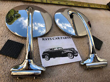 NEW SET 37 4 INCH ROUND RIGHT AND LEFT VINTAGE STYLE SIDE VIEW MIRRORS picture