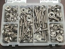 150 pcs GM #8 w/#6 oval head stainless door kick panel screws washers assortment picture
