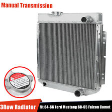 3 Row Aluminum Radiator Fit 1964-1966 Ford Mustang 1960-1965 Falcon Comet V8 MT picture