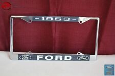 1953 Ford Car Pick Up Truck Front Rear License Plate Holder Chrome Frame New picture