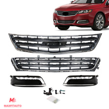 Fits Chevrolet Impala 2014-2020 Front Upper Lower Grille With LED DRL Set 4PCS picture