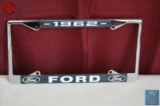 1962 Ford Car Pick Up Truck Front Rear License Plate Holder Chrome Frame New picture
