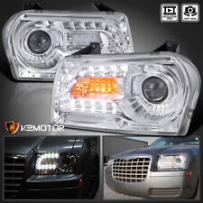 Fits 2005-2010 Chrysler 300 LED Signal Strip Projector Headlights Left+Right picture