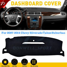 Dashboard Pad Dash Cover Mat for 2007-2014 Chevy Silverado/Tahoe/Suburban Black picture