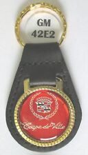 Red Coupe De Ville #42E2 Black Leather Gold Tone Cadillac Key Ring 1949 - 1993 picture