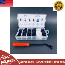 100 PCS Box Set Bumper Fender Liner Push Type Retainer Clips +Tool for Ford Cars picture