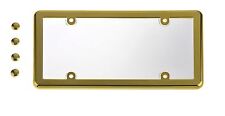 UNBREAKABLE Clear License Plate Shield Cover + GOLD Frame for DODGE picture