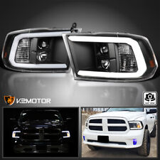 For 2009-2018 Dodge Ram 1500 2500 3500 Black Projector Headlights+LED Strip Bar picture