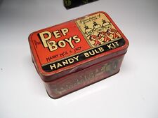 1940s Antique PEP-BOYS auto tin box bulb kit Vintage Chevy Ford Hot rat Rod 49 picture